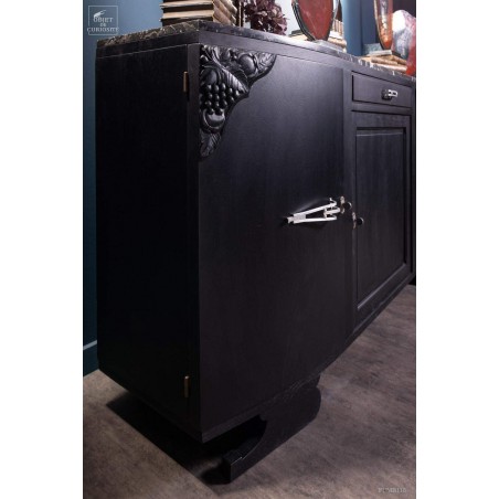 Real antique sideboard 50's - mat black finish