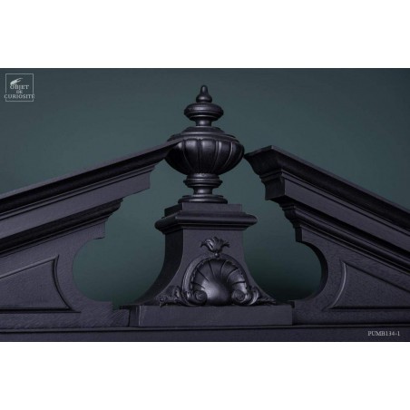 Real Henri II,  2 glass door display on wrought iron stand.